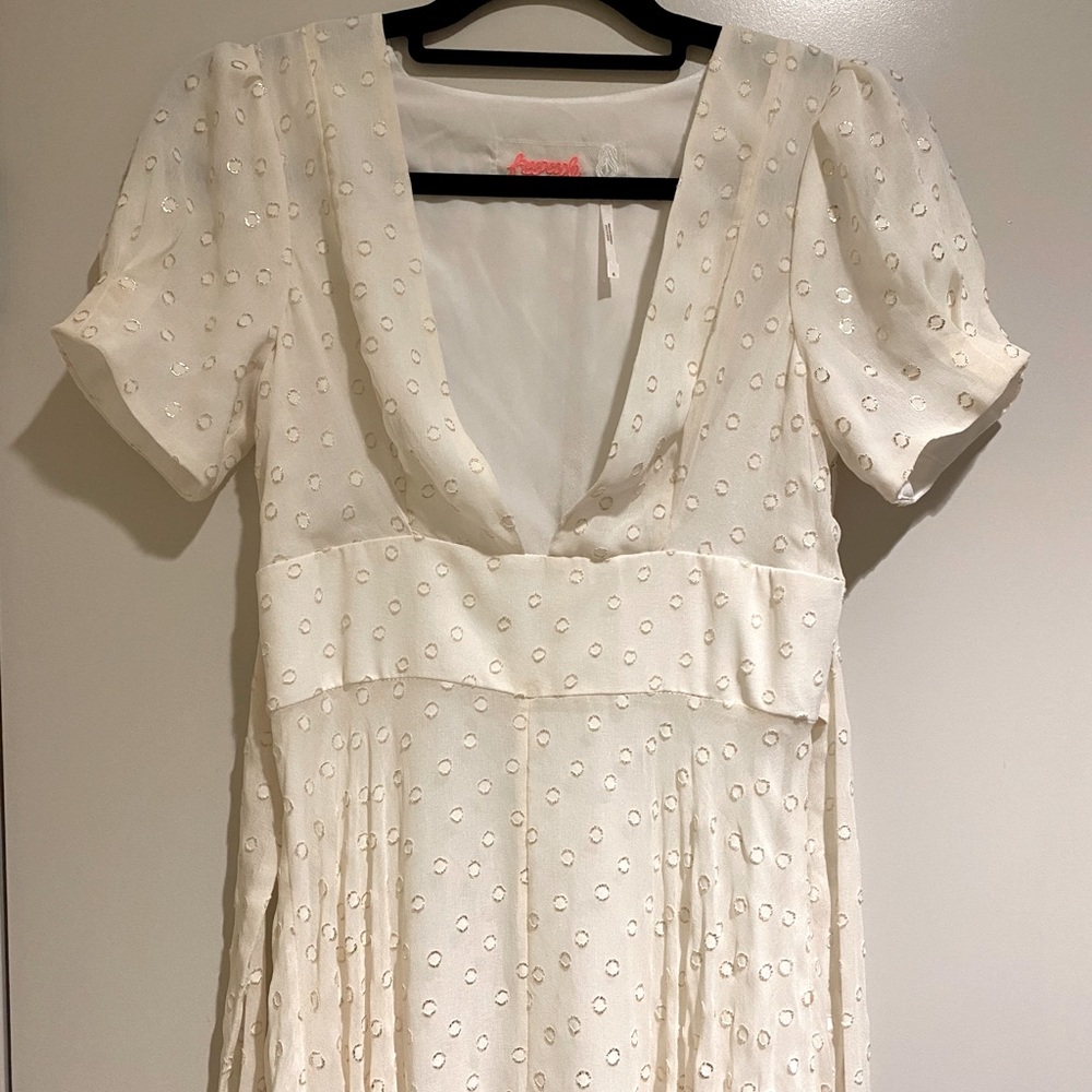 Free People White and gold accent maxi dress